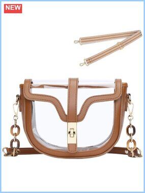 Clear Crossbody Bag Stadium Approved Vegan Leather PVC Purse